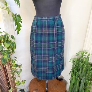 Vintage Handmade Plaid Midi Skirt